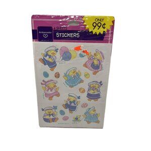 Hallmark Ambassador Easter Baby Duck Stickers 4 Sheets Duckies 1980s Sealed Pack